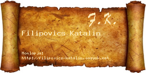 Filipovics Katalin névjegykártya